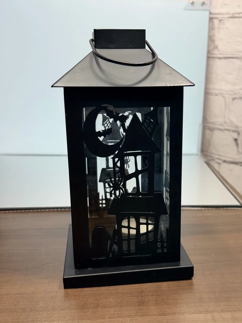 Halloween Decorative Metal Lantern - Holds Small Candle